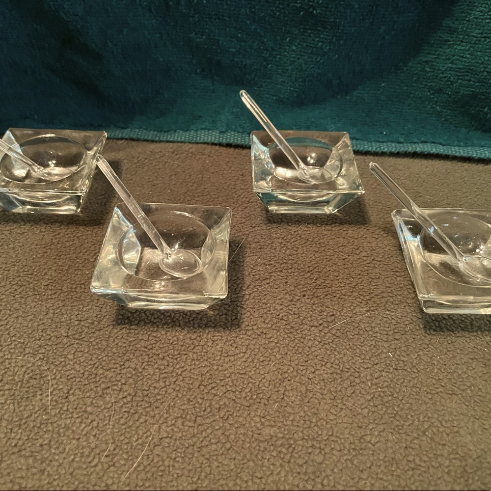 Set of 4 ArtDeco Square Open Salt Cellars